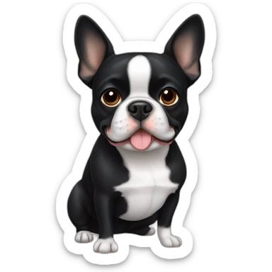 Black Frenchie Boston terrier mix sticker