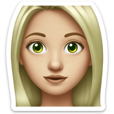 realistic portrait of girl green eyes sticker