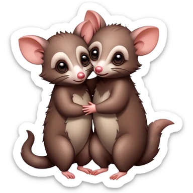 Possums hugging sticker