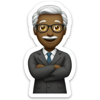 professor-teacher-blackboard behind sticker