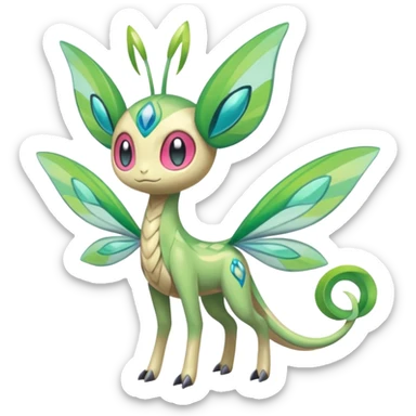 Faerie-Mezprit-Celebi-Meloetta-Palkia-Pokémon, full body sticker