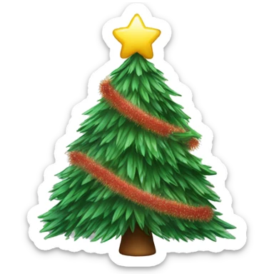 cozy christmas tree with tinsel sticker