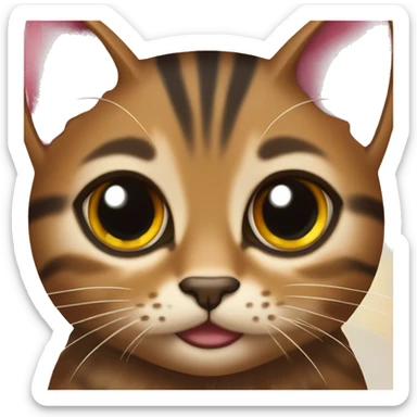 Brown and black tabby cat with ruby gems sticker