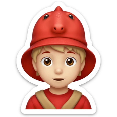 пропавший малыш Дино из 99 ночей шапка красная динозавра sticker