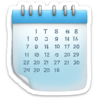 calendar light blue sticker