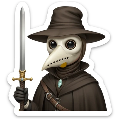 plague dr sword snow sticker