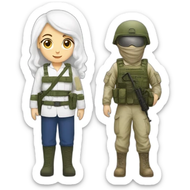  White Akbash and to Israel idf soldier  sticker