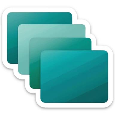 paint swatches. there should be 3 or 4 cards of different colours, with different shades of that colour, in rectangle shape, overlapping. simple and not busy sticker