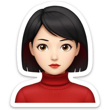 Ada Wong from resident evil 4 remake in red roll-neck sweater  sticker