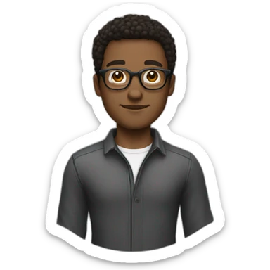 white-male-brunette-black-round-glasses sticker