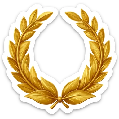 Red laurel wreath sticker