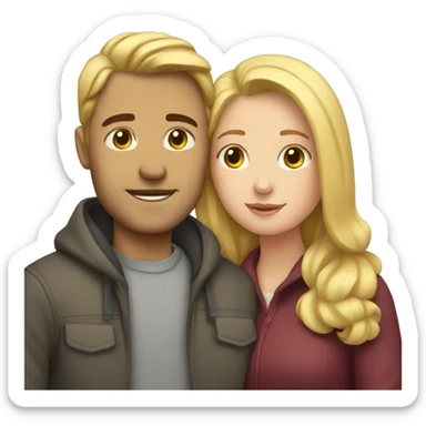 White couple cuddling  sticker