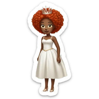 Black Queen with red hair and white dress sticker