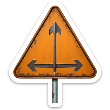 Forked road sign sticker