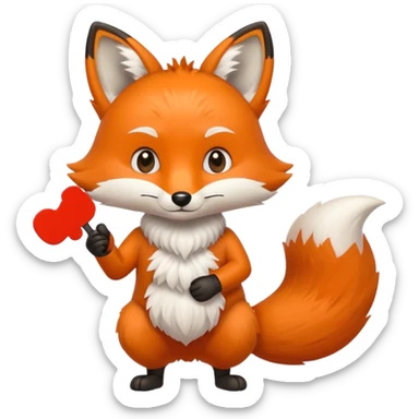 a fox HOLDING a no sign sticker