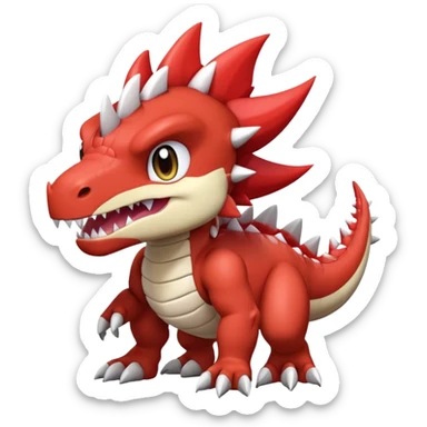 Cute Baby Chibi Digimon-Tyrantrum-Tyrunt-hybrid (full body) sticker
