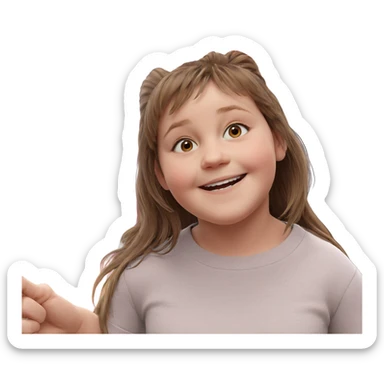 smiling girl with brown hair sticker