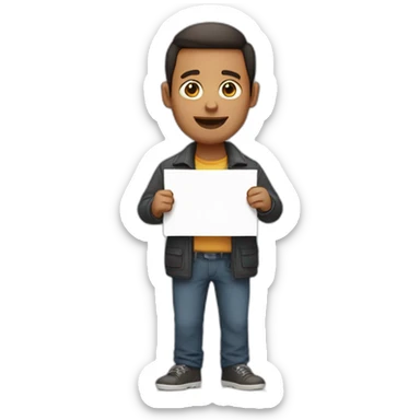 man holding sign that says 10 out of 10 sticker