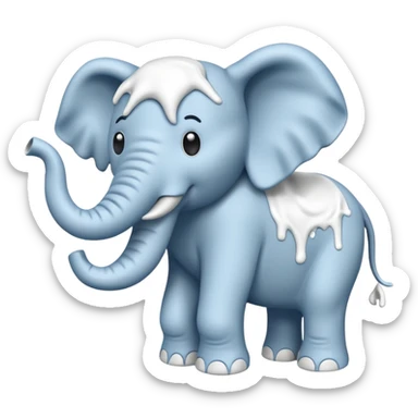 elephant with  toothpaste sticker