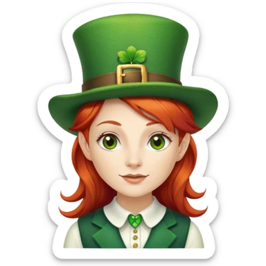 luck leprechaun woman  sticker