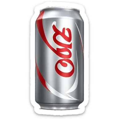 Grey can of Diet Coke sticker