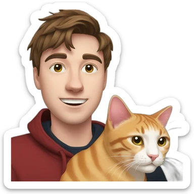 Mrbeast with a cat sticker