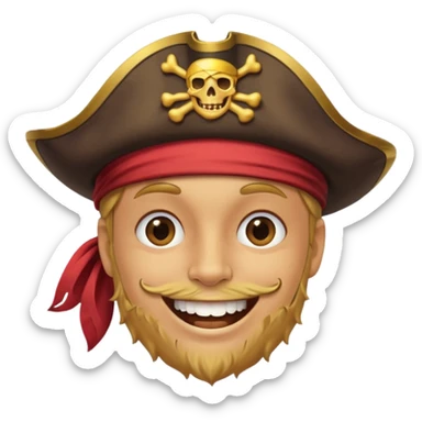 Face with a pirate hat sticker