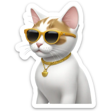 Cat with sunglasses sticker