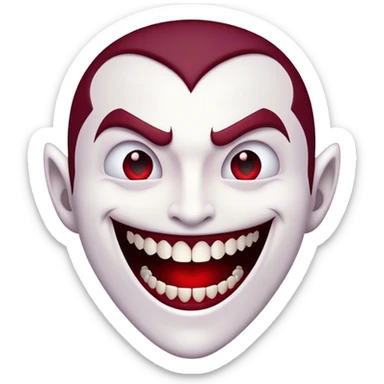 Burgundy vampire smile sticker