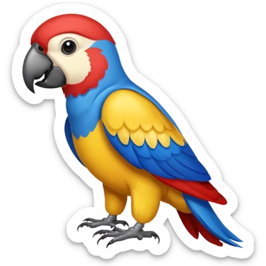 red blue yellow and blue parrot sticker