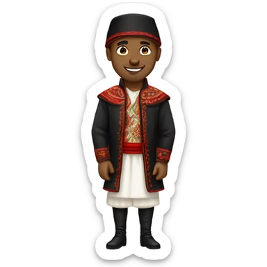 Man wearing traditional albanian clothing sticker