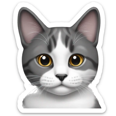 british cat black and white sticker