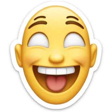 emoji with laughing happy face, no body, baby sticker