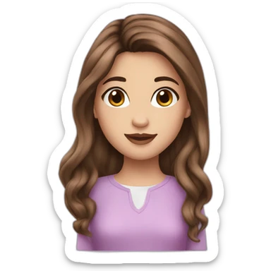 violetta girl brown hair sticker