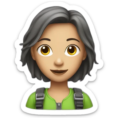 A girl in parachute sticker