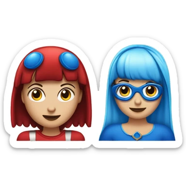 Ragazza coccinella di 15 anni con i due codini blu e una super eroina  sticker