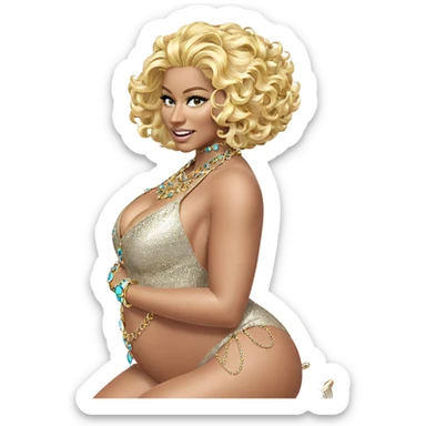 blonde beauty with jewelry sticker