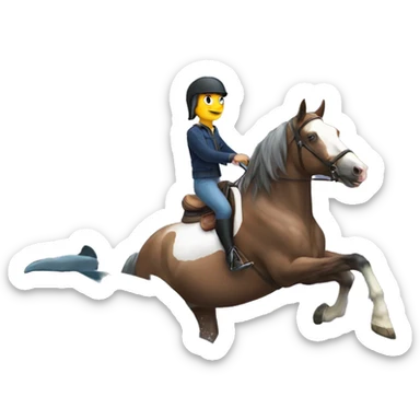 Horse riding a dolphin  sticker