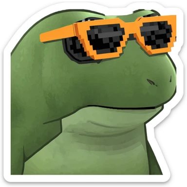 bufo with tortoise triangle 8 bit sunglasses sticker