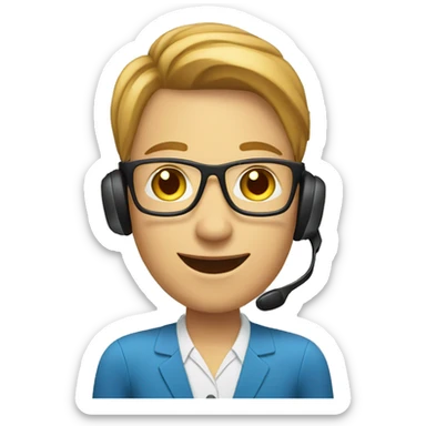 customer service agent with headset sticker
