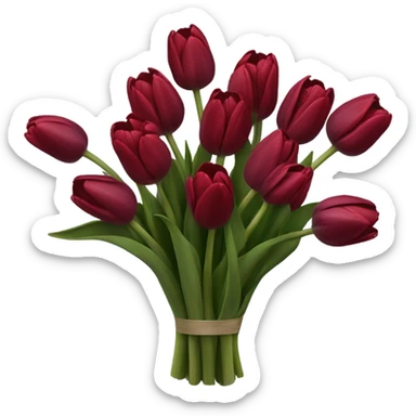 Dark red tulip bouquet  sticker