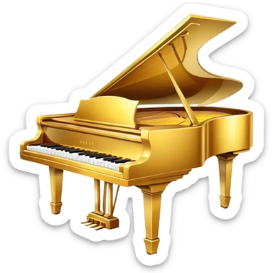 Golden piano sticker