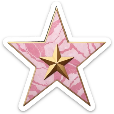 hollywood walk of fame star pink sticker