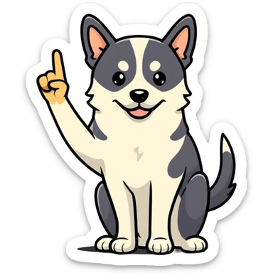 Dog with middle finger  sticker
