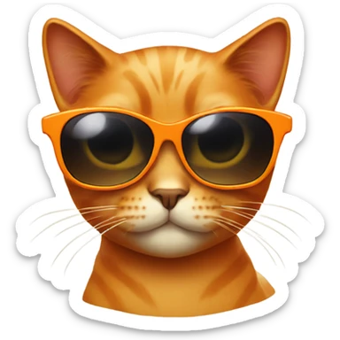 Cat orange with sunglasses sticker
