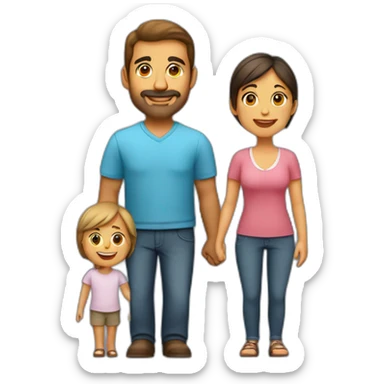 Padre y madre con un hijo sticker