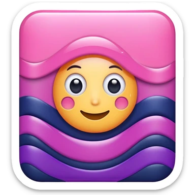 A wavy pink and navy rectangle with a purple stripe in the middle sticker