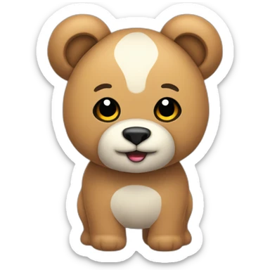 Oso de peluche con arnes de cuero sticker