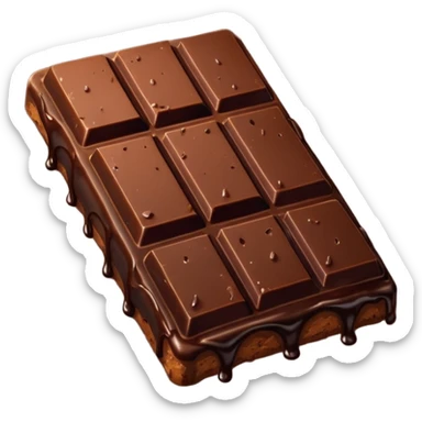 Melted rotten chocolate bar like the original. sticker