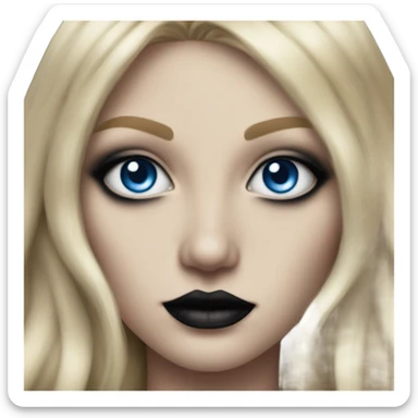 hyper realistic goth blonde blue eyes victoria secret model sticker